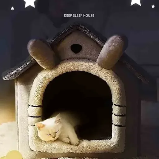 Indoor Warm Dog House Soft Pet Bed Tent House Dog Kennel Cat Bed with Removable Cushion Suitable for Small Medium Large 