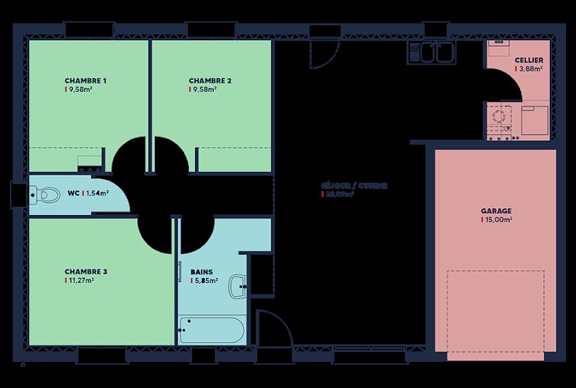  Vente Terrain + Maison - Terrain : 842m² - Maison : 79m² à Beaune (21200) 