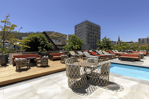 The pool area at 15 on Orange in Cape Town.