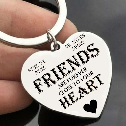 Title 5, Stainless Steel Peach Heart Keychain Mothers D...