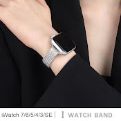 Dây Đeo Bằng Thép Không Gỉ Cho Đồng Hồ Thông Minh Apple Watch Band 7 6 Se 5 4 44Mm 42Mm Series 2 3 38Mm 40Mm