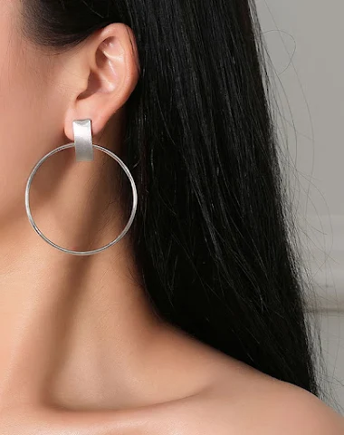 Boucles d'oreilles rondes en métal - 3
