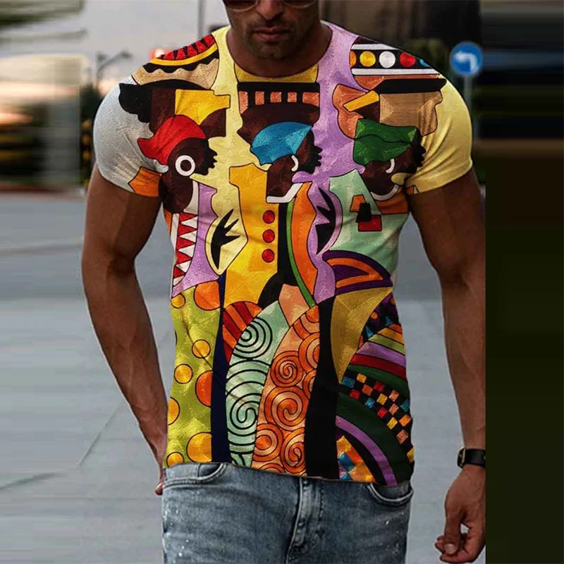European And American Style Printed Short-Sleeved Round Neck T -Shirt