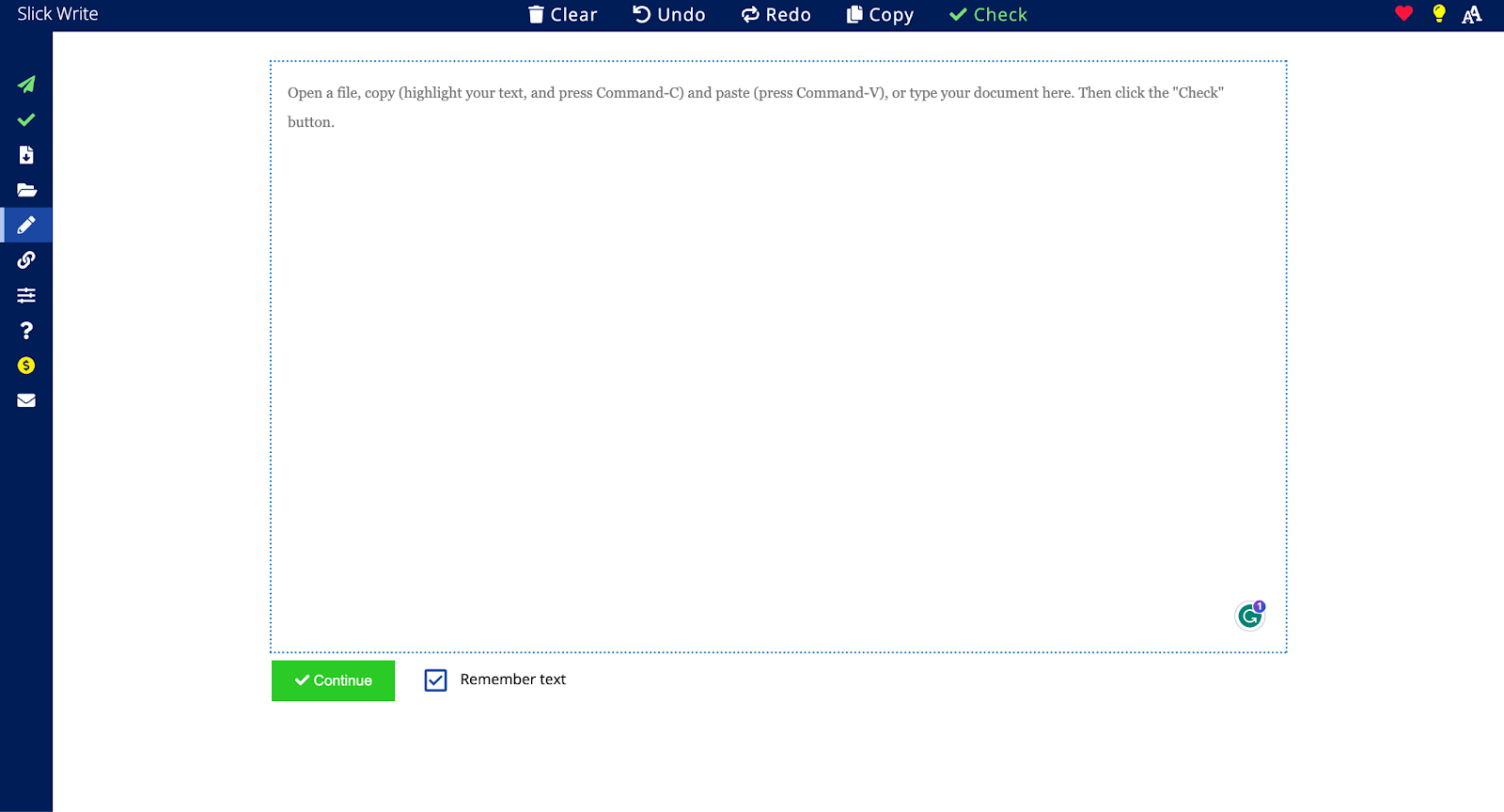 Slick Write grammar checker