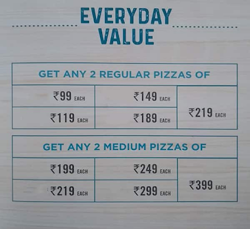 Domino's Pizza menu 