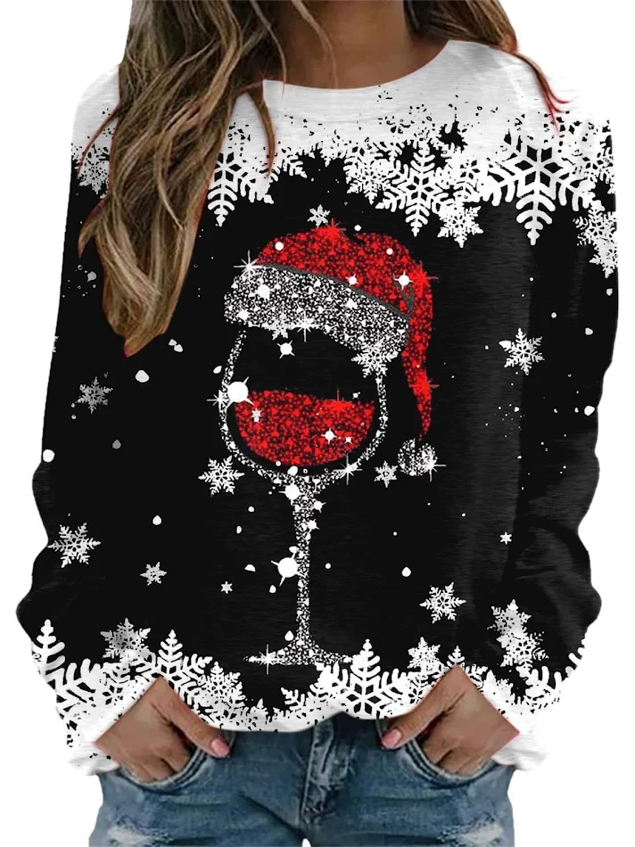 Pull de noël à col rond pour femmes, impression numérique 3D, vêtements décontractés pour femmes, nouvelle collection