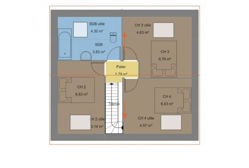  Vente Terrain + Maison - Terrain : 390m² - Maison : 71m² à Quimperlé (29300) 