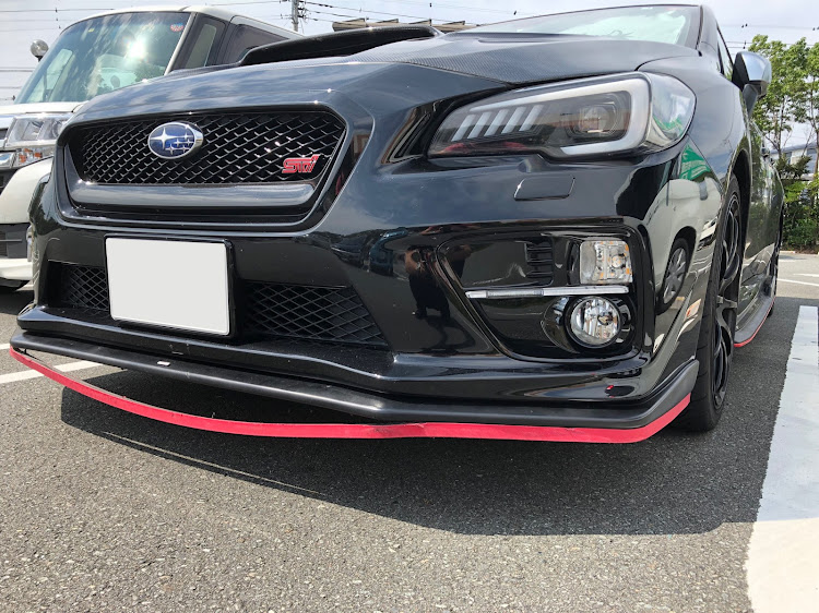 ブラック スバル WRX STI S4 VAB VAG フロントリップスポイラーピアノブラック