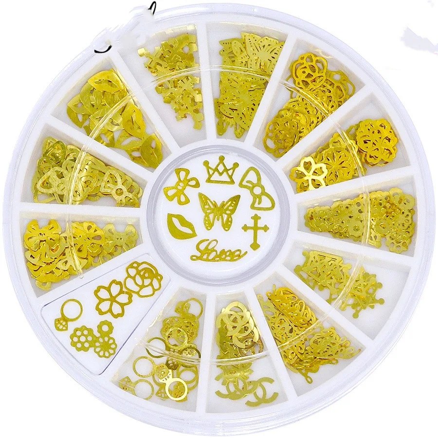 Patch fin pour ongles avec motif flocon de neige métallique 3D. Film d'ordinateur pour un design d'ongles unique et facile à appliquer.