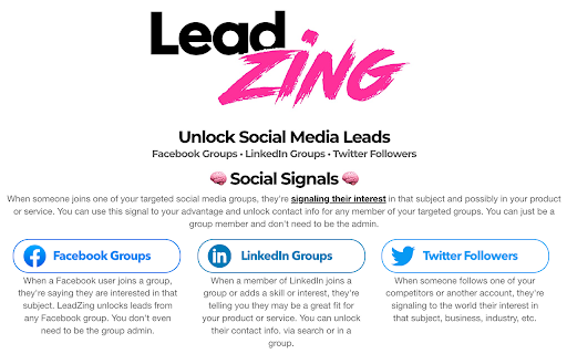 LeadZing - Unlock Social Media Leads.