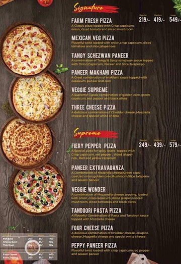 The Lio' Pizza menu 