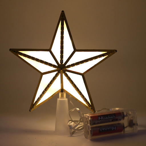 Title 3, Christmas Lights Tree Top Star, Plastic, USB or...