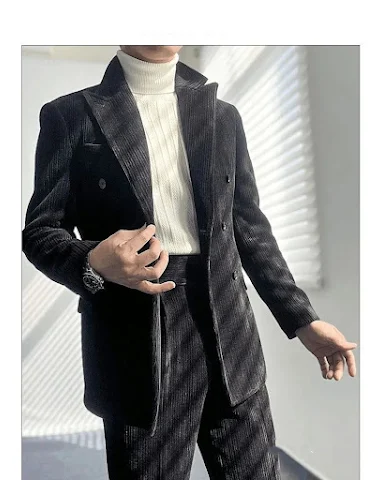 Eenvoudig Corduroy Retro Pak voor e - 0