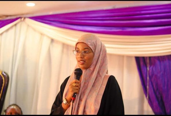 ODM nominated MP Umulkheir Harun speaking in Garissa on Monday.