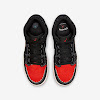 air jordan 1 mid se gs black / sail / chile red