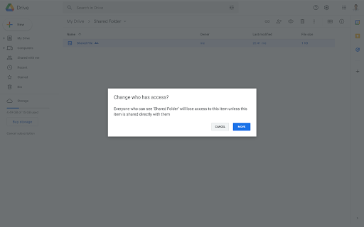 Auto-Confirm Google Drive Move Popup