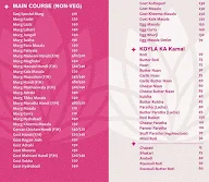 Hotel Saaj menu 1