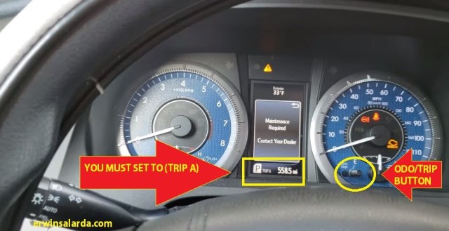 2011-2020 Toyota Sienna Maintenance Required Light Reset