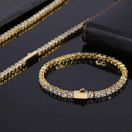 Title 36, Hip Hop Spring Buckle Single Row Tennis Chain B...