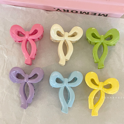 Title 1, Candy Color Bow Claw Clip Female Fringe Hairpin...