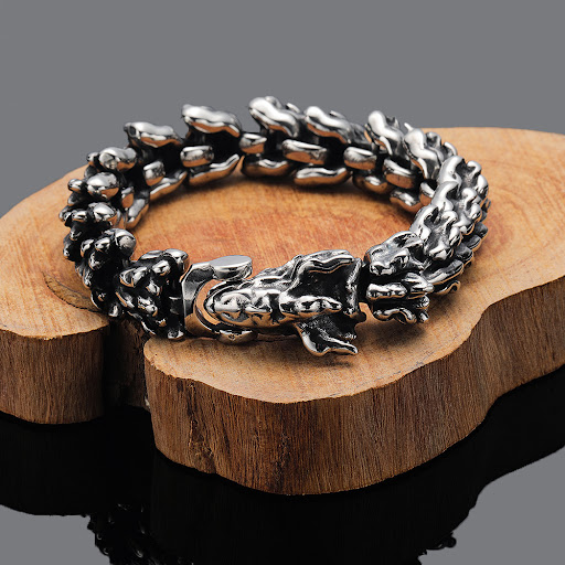 Title 3, Mens Fashion Vintage Dominant Dragon Head Brac...