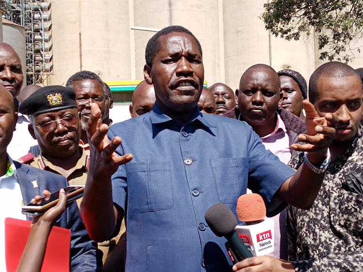 CS Peter Munya speaking in Eldoret on April 4