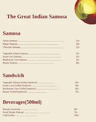 The Great Indian Samosa menu 2