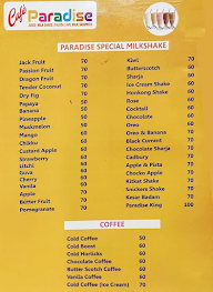 Cafe Paradise menu 1