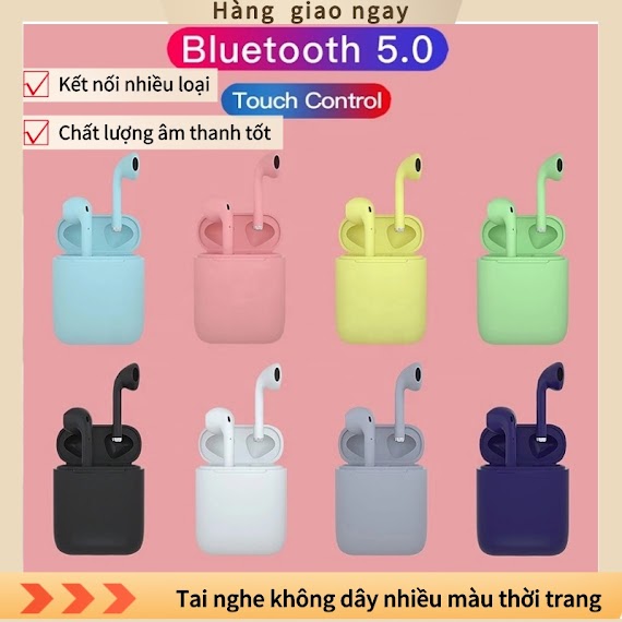 Tai Nghe Bluetooth Không Dây Inpods I12 Nút Cảm Ứng Âm Thanh Hifi Có Mic Đàm Thoại