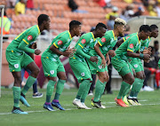 Baroka FC players during the Absa Premiership match between Baroka FC and Black Leopards at Peter Mokaba Stadium on March 07, 2020 in Polokwane, South Africa. 