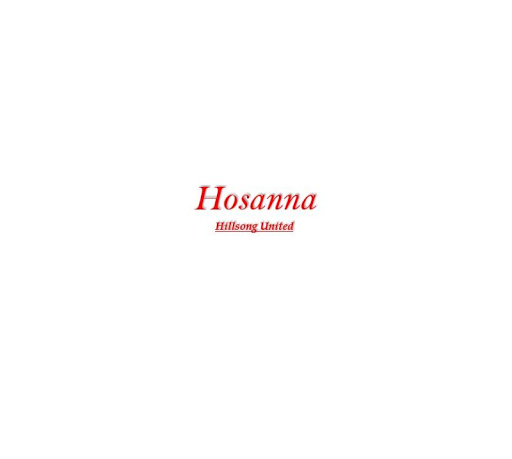 Hillsong Hosanna Lyrics