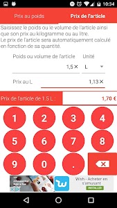 Calcul prix au Kg ou au litre screenshot 1