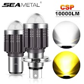 Đèn Sương Mù Led H4 H6 Ba20D 10000Lm 12V Bóng Csp Màu Trắng Vàng Chùm Tia Cao Thấp Cho Xe Máy