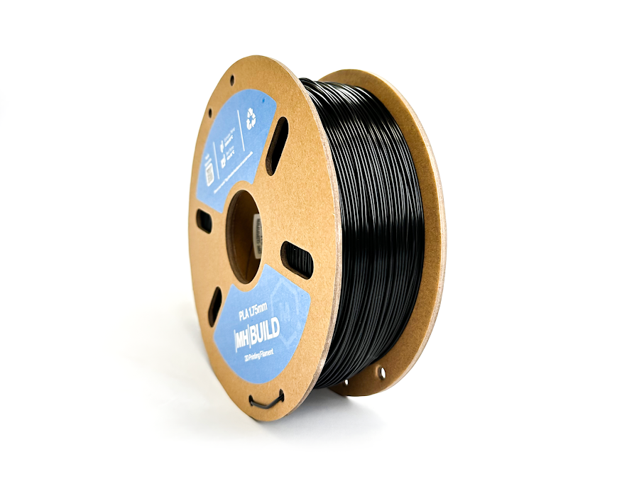 Black MH Build Series PLA Filament - Cardboard Spool - 1.75mm (1kg)