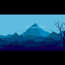 Blue Flat Landscape