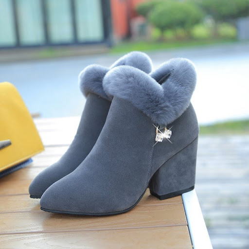Title 7, Womens Fashion Rabbit Fur High Heels Elegant a...