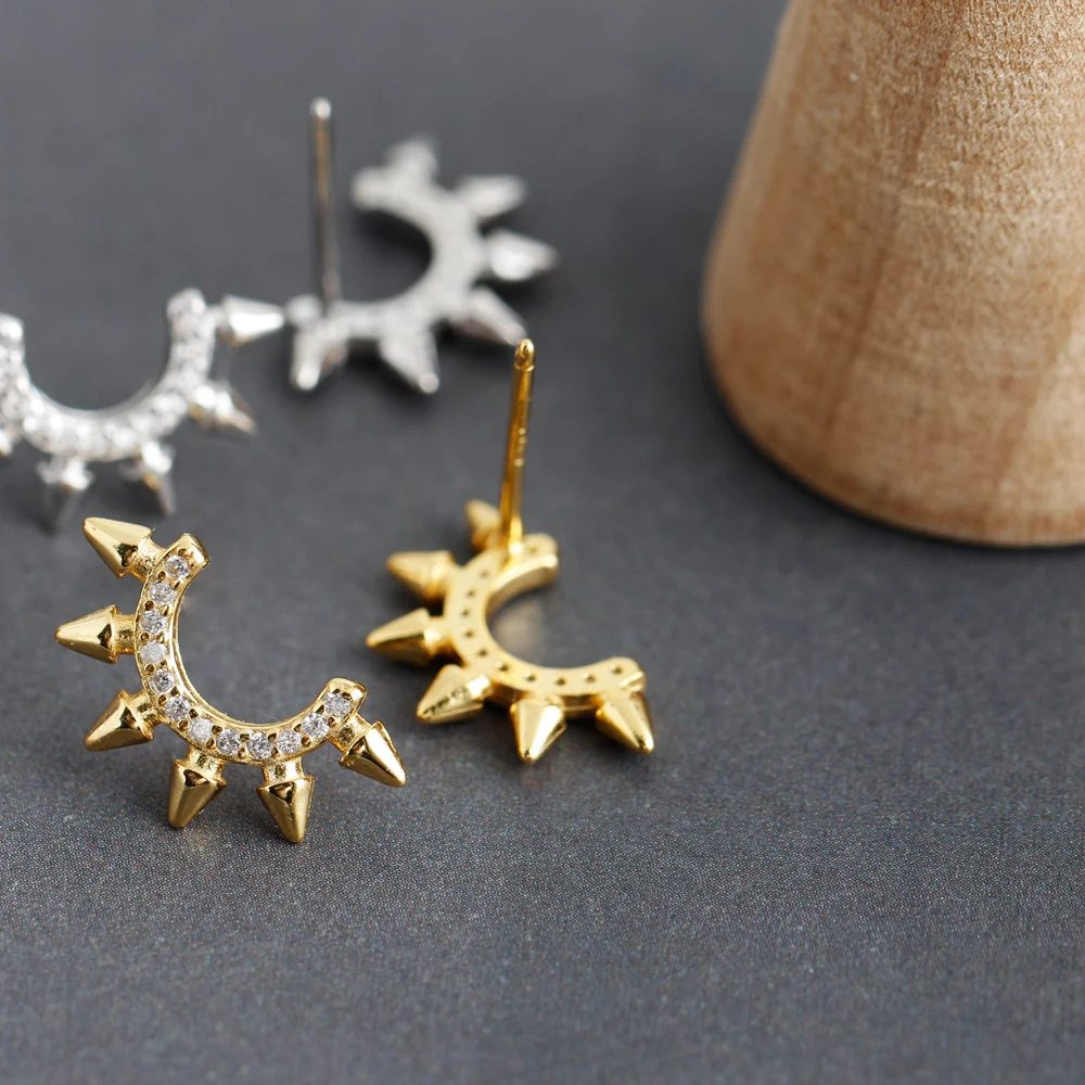 Title 1, Boucles doreilles punk en argent sterling S925...