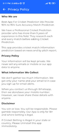 Screenshot Cricket Toss Match Prediction