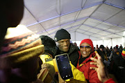 Newly appointed ANC chair Zamani Saul is greeted by supporters t the provincial Northern Cape elective conference.  moments after the announcement he had won.