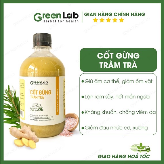 [Chính Hãng]Greenlab - Cốt Gừng Tràm Trà - Sản Phẩm Tắm Bé - Ngâm Chân Thảo Dược - Giảm Giá Mua Trên 3 Lọ