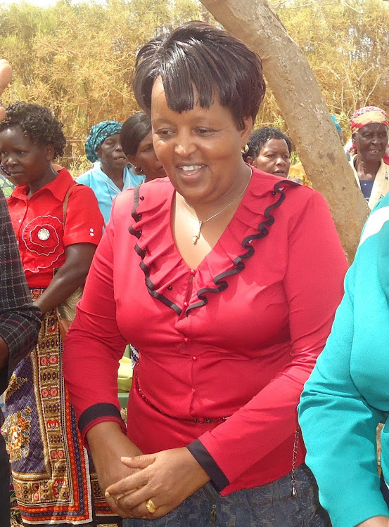 Kitui county interim Kanu chairperson Emma Kitemange and other officials and members.