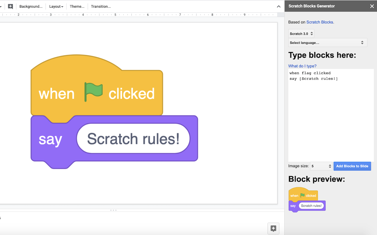 My blocks, Getting started with Scratch, Scratch