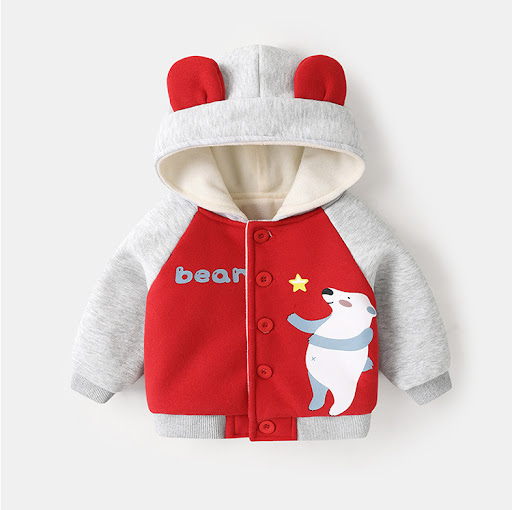 Title 8, Baby Plus Fleece Hooded Jacket Autumn and Winte...