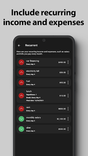 Screenshot Budget Planner Finance tracker