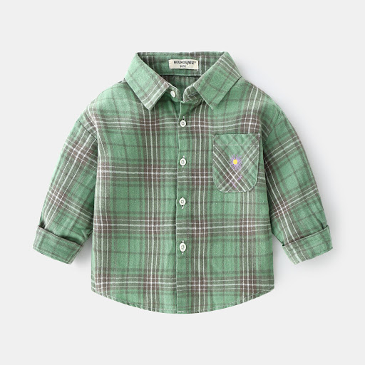 Title 8, Boys new plaid car lapel long sleeve shirt for...