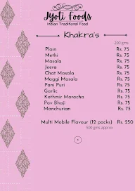 Jyoti Foods menu 2