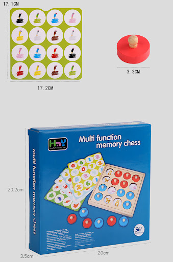 Title 1, Wooden Memory Chess Teaching Aid for Children I...
