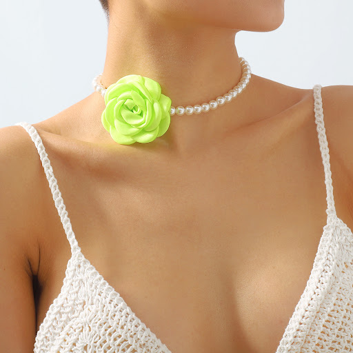 Title 12, Camellia Pearl Necklace Fashion Retro Colorful ...