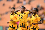 Kaizer Chiefs' Pule Mmodi celebrates scoring a goal in their DStv Premiership match against AmaZulu at FNB Stadium on Saturday.