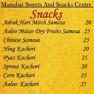 Manuhar Sweets And Snacks Center menu 3